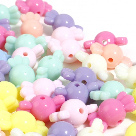 Picture of Acrylic Beads Candy At Random Color Opaque About 17mm x 9mm, Hole: Approx 1.5mm, 1 Packet (Approx 100 PCs/Packet)