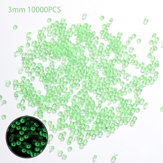 Immagine di Resina Decorazione per Unghie Tondo Verde Chiaro Baglie nel buio 3mm Dia, 1 Pacchetto ( 10000 Pz/Serie)