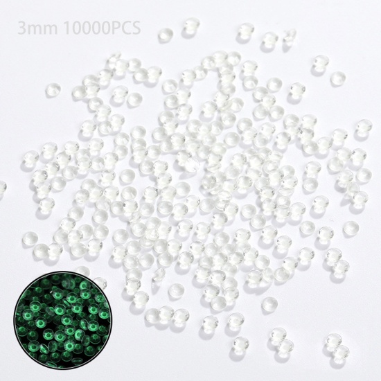 Immagine di Resina Decorazione per Unghie Tondo Bianco Baglie nel buio 3mm Dia, 1 Pacchetto ( 10000 Pz/Serie)
