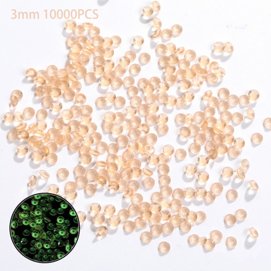 Immagine di Resina Decorazione per Unghie Tondo Champagne Baglie nel buio 3mm Dia, 1 Pacchetto ( 10000 Pz/Serie)