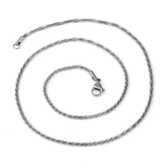 Bild von 304 Edelstahl Schmuckkette Kette Halskette Silberfarbe 52cm lang, 1 Strang