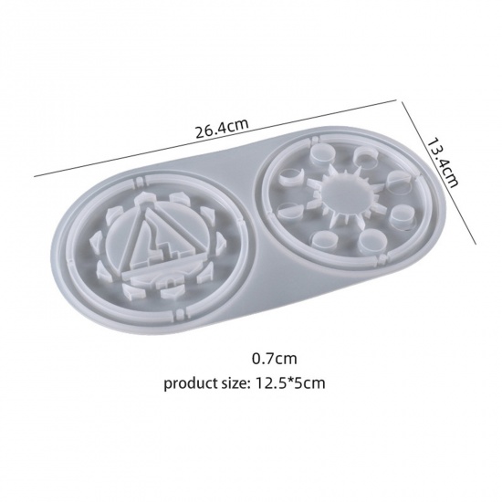 Picture of Silicone Resin Mold For Jewelry Making Yoga Healing Pendants White 26.4cm x 13.4cm, 1 Piece