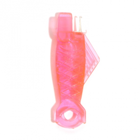 Immagine di Plastica Strumenti per Cucitura Pesce Rosa 3.3cm x 1.2cm, 20 Pz