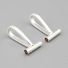 Picture of Zinc Based Alloy & Copper Horizontal Brooch Converters For Changing Brooches Pins To Pendants Findings Drop Silver Plated 20mm x 8mm, 10 PCs