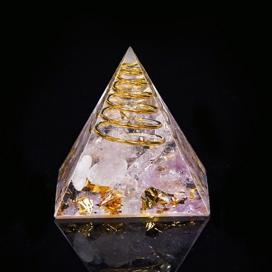 Image de Amethyst ( Mix ) healing stone Travel Loose Ornaments Decorations Pyramid Purple No Hole About 3cm x 3cm, 1 Piece