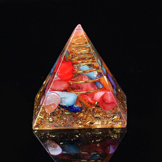 Image de Shell ( Mix ) healing stone Travel Loose Ornaments Decorations Pyramid Multicolor No Hole About 3cm x 3cm, 1 Piece