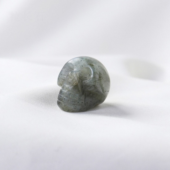 Picture of Labradorite ( Natural ) healing stone Loose Ornaments Decorations Skull French Gray No Hole About 2.5cm x 1 Piece
