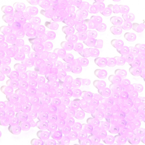 Immagine di Glass Seed Beads Cylinder Mauve Transparent Frosted 3mm x 2mm, Hole: Approx 0.8mm, 100 Grams