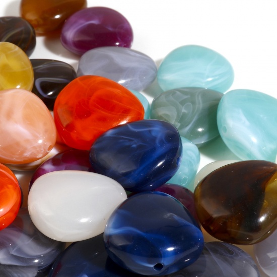 Picture of Acrylic Beads Triangle At Random Color Imitation Stone About 22mm x 21mm, Hole: Approx 1.7mm, 50 PCs