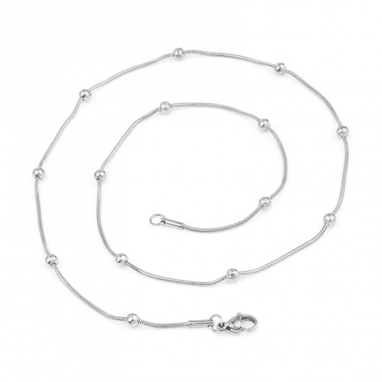 Image de 304 Stainless Steel Snake Chain Necklace Silver Tone 50.5cm(19 7/8") long, 1 Piece