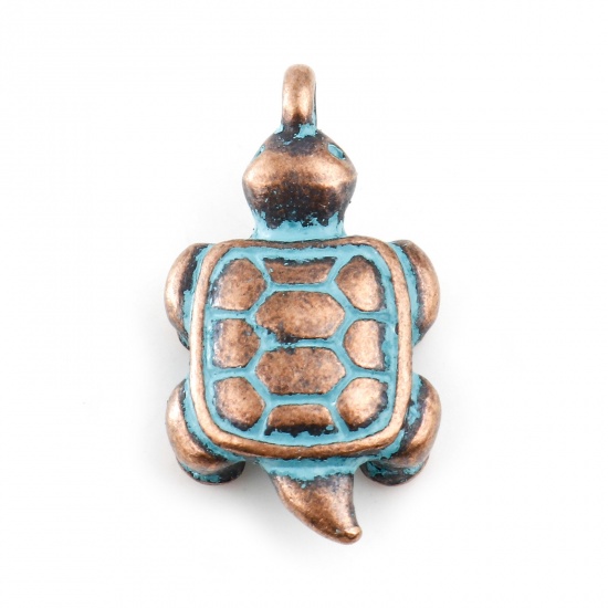 Picture of Zinc Based Alloy Patina Charms Sea Turtle Animal Antique Copper 23mm x 13mm, 20 PCs