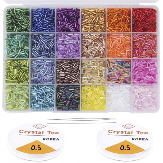 Picture of Glass Seed Beads DIY Kit Set Kits Colorful Girls Beading Sets Jewelry Multicolor 19.5cm x 13.5cm, 1 Set（About 9600 pcs）