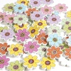 Picture of Wood Flora Collection Buttons Scrapbooking 2 Holes Flower At Random Color 20mm x 20mm, 50 PCs