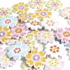 Picture of Wood Flora Collection Buttons Scrapbooking 2 Holes Sakura Flower At Random Color 25mm x 24mm, 50 PCs