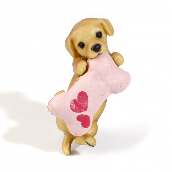 Picture of Resin Pendants Labrador Retriever Dog Brown 3D 4.7cm x 2cm, 1 Piece