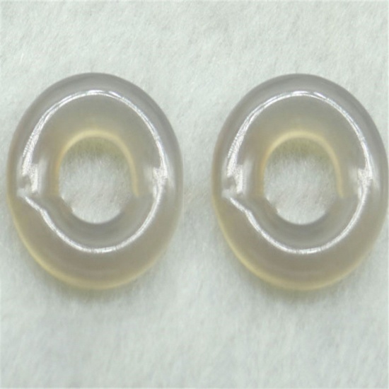 Immagine di Agate ( Natural ) Loose Beads Round Gray Hollow About 15mm Dia., Hole: Approx 5mm, 2 PCs