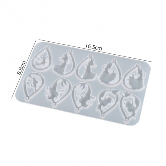 Picture of Silicone Halloween Resin Mold For Earring Jewelry Making Drop White 16.5cm x 8.8cm, 1 Piece
