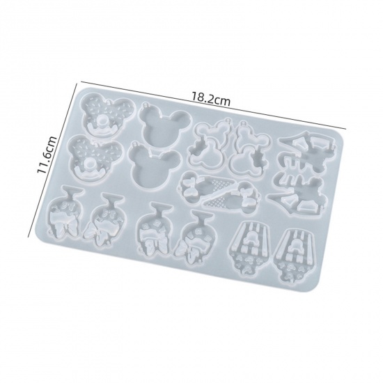 Immagine di Silicone Resin Mold For Earring Jewelry Making Ice cream White 18.2cm x 11.6cm, 1 Piece
