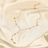 Image de Colliers Simple en 304 Acier Inoxydable Franges Pompons Glands Rond Plaqué Or 18K 39cm long, 1 Pièce