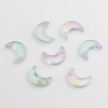 Picture of Glass Galaxy Charms Half Moon Purple Gradient Color 16mm x 11mm, 30 PCs