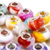 Immagine di Resin European Style Large Hole Charm Beads At Random Color Round Ink Spot 14mm Dia., Hole: Approx 4.6mm, 20 PCs
