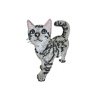 Picture of Polyester Iron On Patches Appliques (With Glue Back) Craft Black & White Cat Animal 6.3cm x 4.5cm, 5 PCs