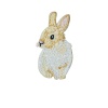 Picture of Polyester Iron On Patches Appliques (With Glue Back) Craft Creamy-White Rabbit Animal 5.7cm x 3.2cm, 5 PCs