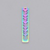 Picture of Stainless Steel Geometry Series Pendants Multicolor Rectangle Geometric Hollow 3.5cm x 0.6cm, 2 PCs