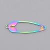 Picture of Stainless Steel Pendants Multicolor Pin Hollow 3.3cm x 1cm, 2 PCs