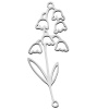 Picture of 304 Stainless Steel Birth Month Flower Connectors Silver Tone May Hollow 4.4cm x 2.1cm, 1 Piece
