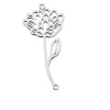 Picture of 304 Stainless Steel Birth Month Flower Connectors Silver Tone July Hollow 4.4cm x 2.1cm, 1 Piece