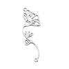 Picture of 304 Stainless Steel Birth Month Flower Connectors Silver Tone September Hollow 4.5cm x 1.5cm, 1 Piece