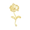 Picture of 304 Stainless Steel Birth Month Flower Connectors Gold Plated April Hollow 4.3cm x 2.3cm, 1 Piece