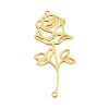 Picture of 304 Stainless Steel Birth Month Flower Connectors Gold Plated June Hollow 4.4cm x 2cm, 1 Piece