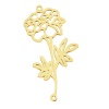 Picture of 304 Stainless Steel Birth Month Flower Connectors Gold Plated October Hollow 4.4cm x 2.2cm, 1 Piece