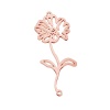 Picture of 304 Stainless Steel Birth Month Flower Connectors Rose Gold April Hollow 4.3cm x 2.3cm, 1 Piece