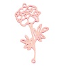 Picture of 304 Stainless Steel Birth Month Flower Connectors Rose Gold October Hollow 4.4cm x 2.2cm, 1 Piece