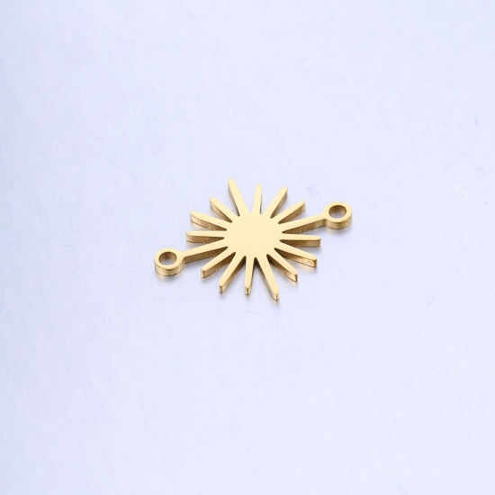Picture of 201 Stainless Steel Connectors Gold Plated Sun 19mm x 14.5mm, 2 PCs