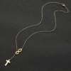 Picture of Titanium Steel Stylish Y Shaped Lariat Necklace Gold Plated Infinity Symbol Cross 45cm(17 6/8") long, 1 Piece