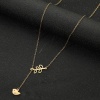 Picture of Titanium Steel Stylish Y Shaped Lariat Necklace Gold Plated Leaf Bird Hollow 45cm(17 6/8") long, 1 Piece