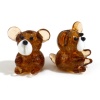 Picture of Lampwork Glass 3D Beads Bear Animal Brown About 20mm x 19mm, Hole: Approx 1.8mm, 2 PCs
