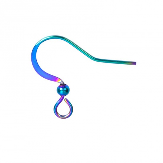 Imagen de Acero Inoxidable Gancho para la oreja Multicolor Con Lazo 19mm x 16mm, Post/ Wire Size: (20 gauge), 10 Unidades