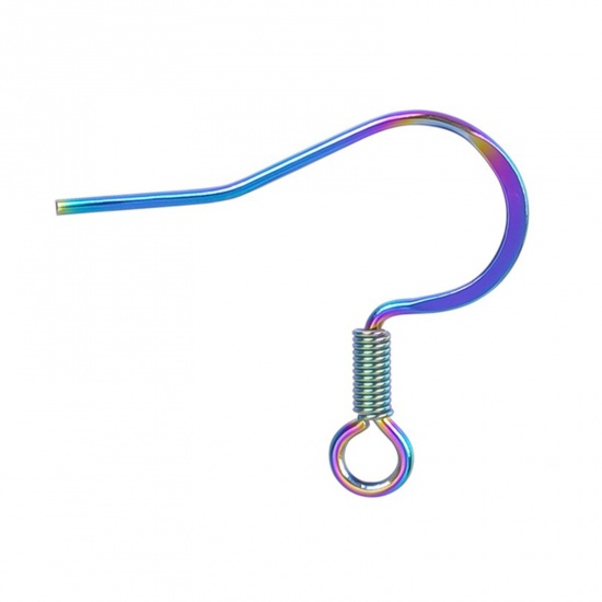 Imagen de Acero Inoxidable Gancho para la oreja Multicolor Con Lazo 19mm x 17mm, Post/ Wire Size: (20 gauge), 10 Unidades