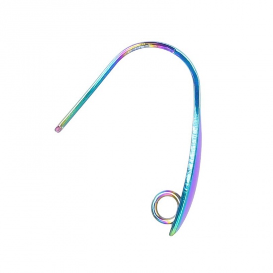 Imagen de Acero Inoxidable Gancho para la oreja Multicolor Con Lazo 17mm x 13mm, Post/ Wire Size: (20 gauge), 10 Unidades