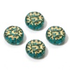 Picture of Acrylic Retro Beads Round Green Blue About 14mm Dia., Hole: Approx 1.4mm, 10 PCs