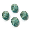 Picture of Acrylic Retro Beads Oval Green Blue About 18mm x 13mm, Hole: Approx 1.5mm, 10 PCs