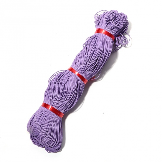 綿 コットン ジュエリー ワックスロープ 薄紫色 1.5mm、 1 巻 (約 350 メートル/巻) の画像