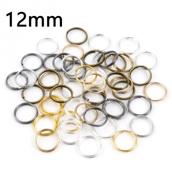 Bild von 0.7mm Eisenlegierung Spaltring Doppelt Bindering Rund Zufällig mixt 12mm D., 200 Stück