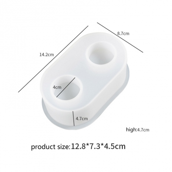 Silicone Resin Mold For Jewelry Making Candlestick Oval White 14.2cm x 8.7cm, 1 Piece の画像