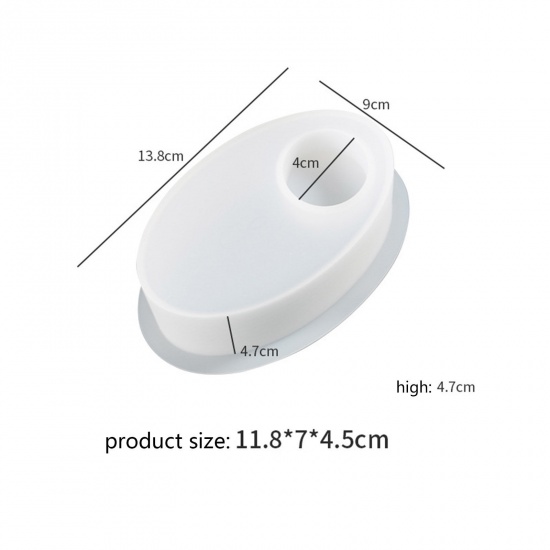 Silicone Resin Mold For Jewelry Making Candlestick Oval White 13.8cm x 9cm, 1 Piece の画像